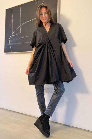Oscar Raffie Origami Tunic Black 